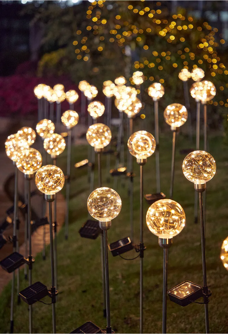 Bulk Round Ball LED Solar Energy Inserted Lamp Garden Decoration Wholesale