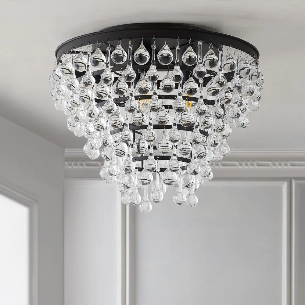 Calypso 16" Metal/Crystal LED Flush Mount