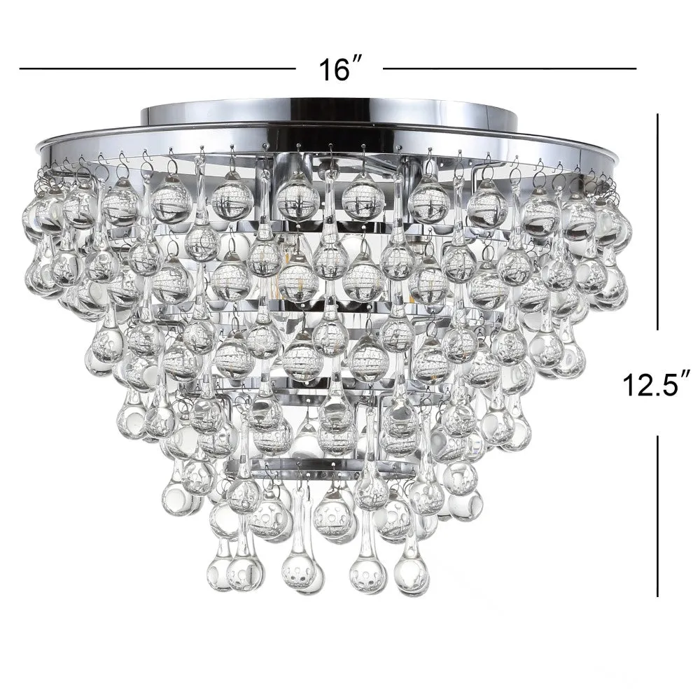 Calypso 16" Metal/Crystal LED Flush Mount