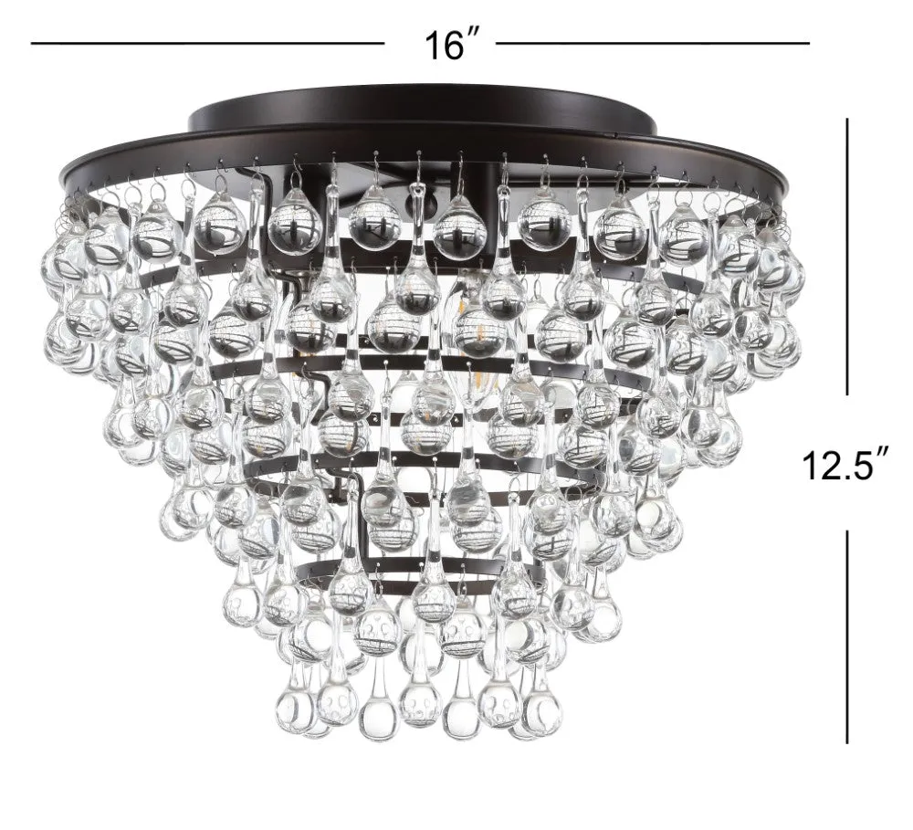 Calypso 16" Metal/Crystal LED Flush Mount