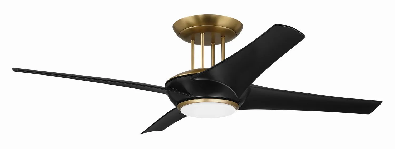 Cam 54" Ceiling Fan in Flat Black & Satin Brass