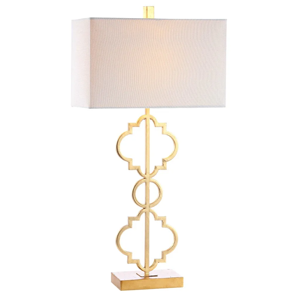 Carnegie 32" Iron Ogee Trellis Modern LED USB Table Lamp