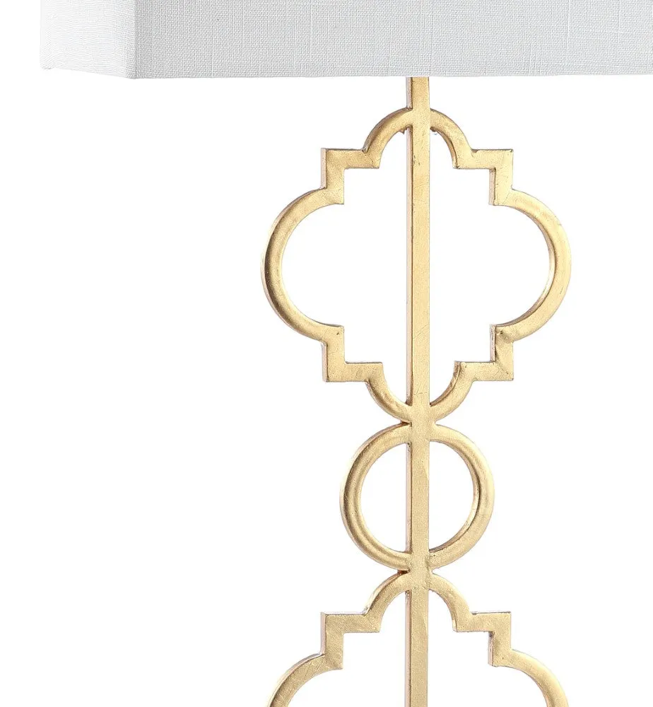 Carnegie 32" Iron Ogee Trellis Modern LED USB Table Lamp