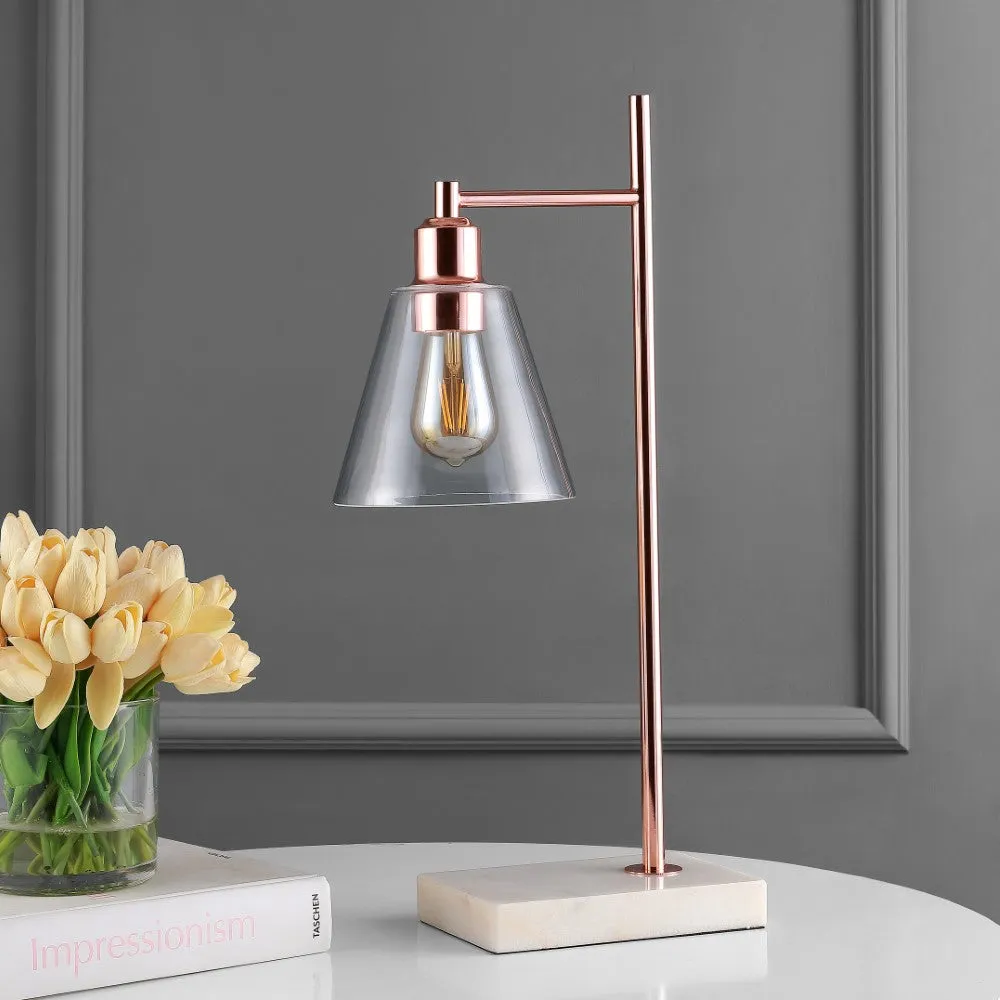 Christie 22.25" Modern Glam Metal/Marble LED Table Lamp