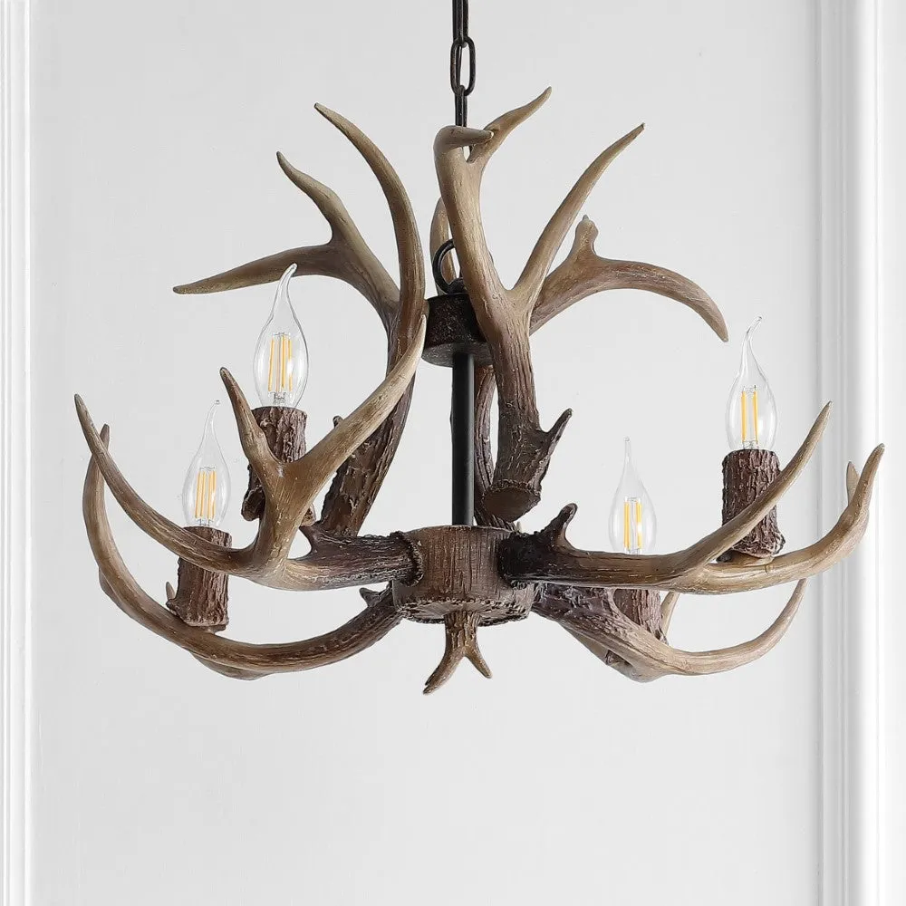 Cindy 30" Adjustable Resin Antler 5-Light LED Chandelier