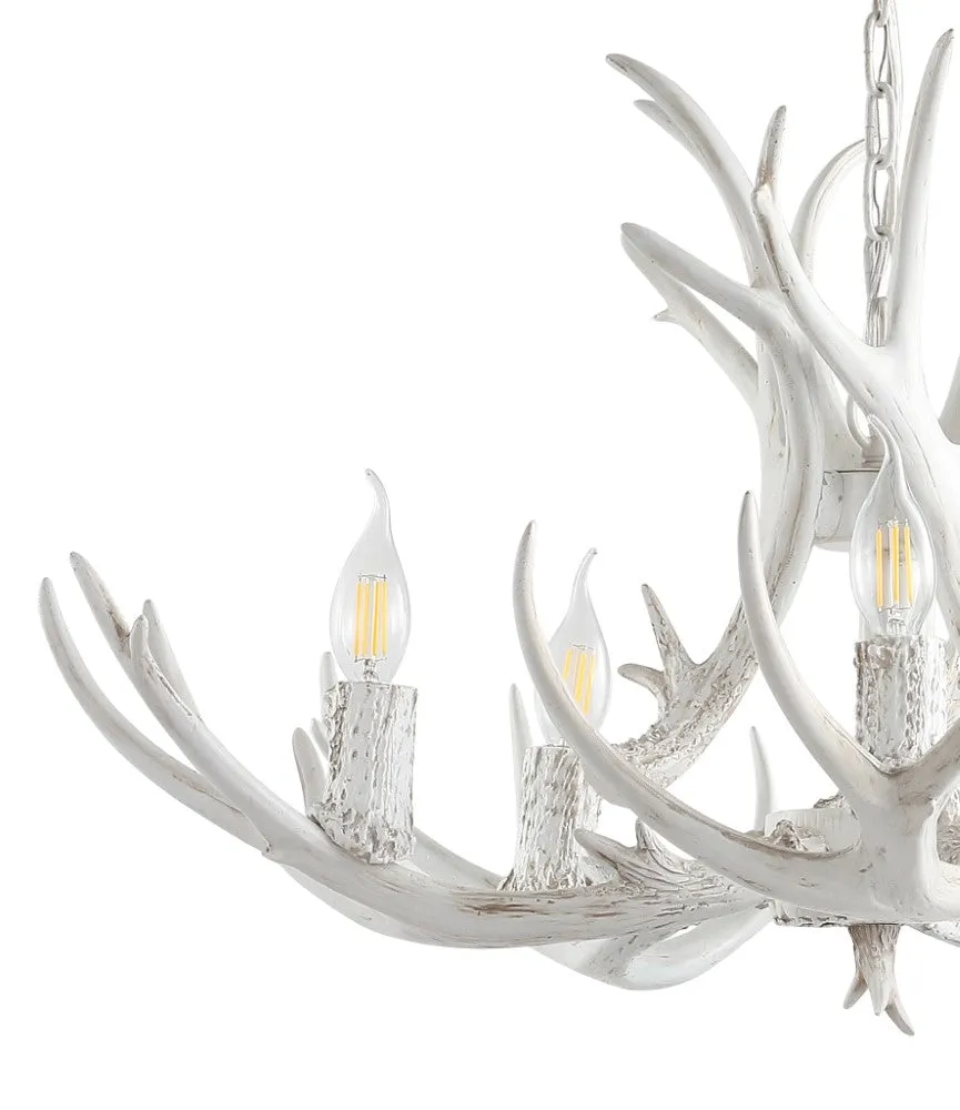 Cindy 30" Adjustable Resin Antler 5-Light LED Chandelier