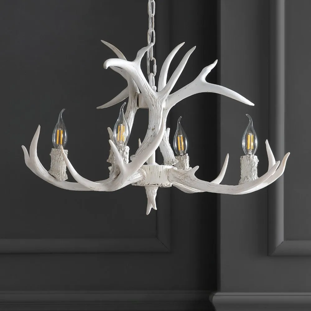 Cindy 30" Adjustable Resin Antler 5-Light LED Chandelier