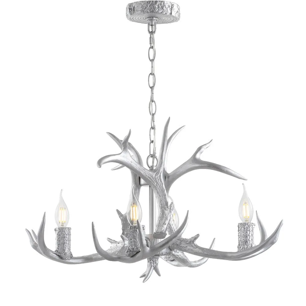 Cindy 30" Adjustable Resin Antler 5-Light LED Chandelier