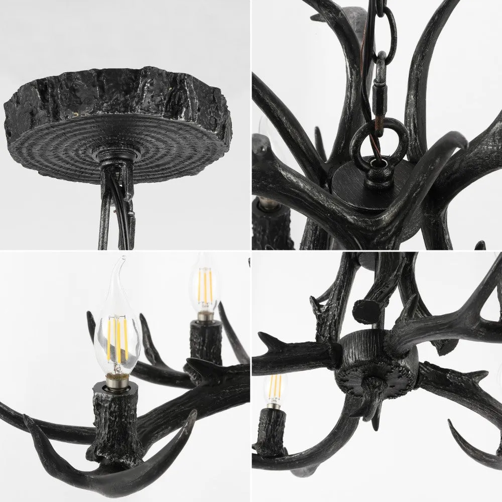 Cindy 30" Adjustable Resin Antler 5-Light LED Chandelier