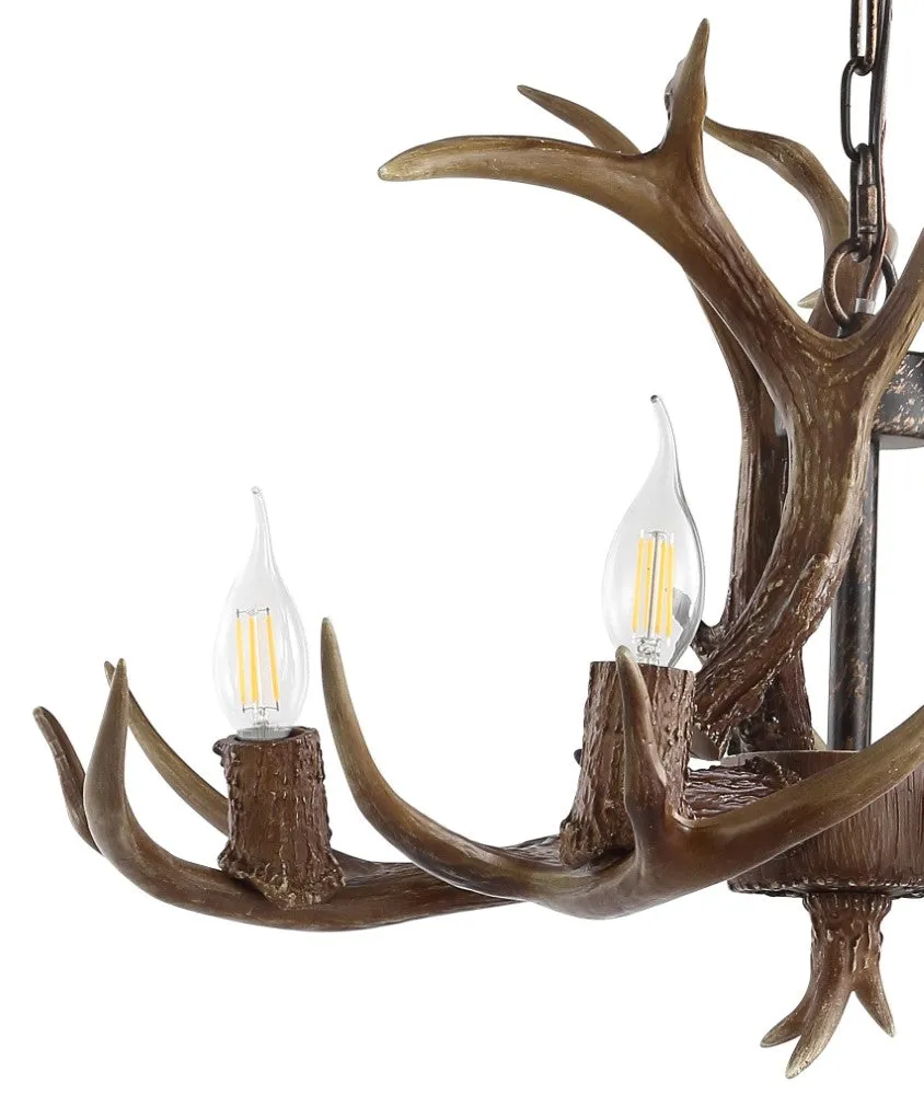 Cindy 30" Adjustable Resin Antler 5-Light LED Chandelier