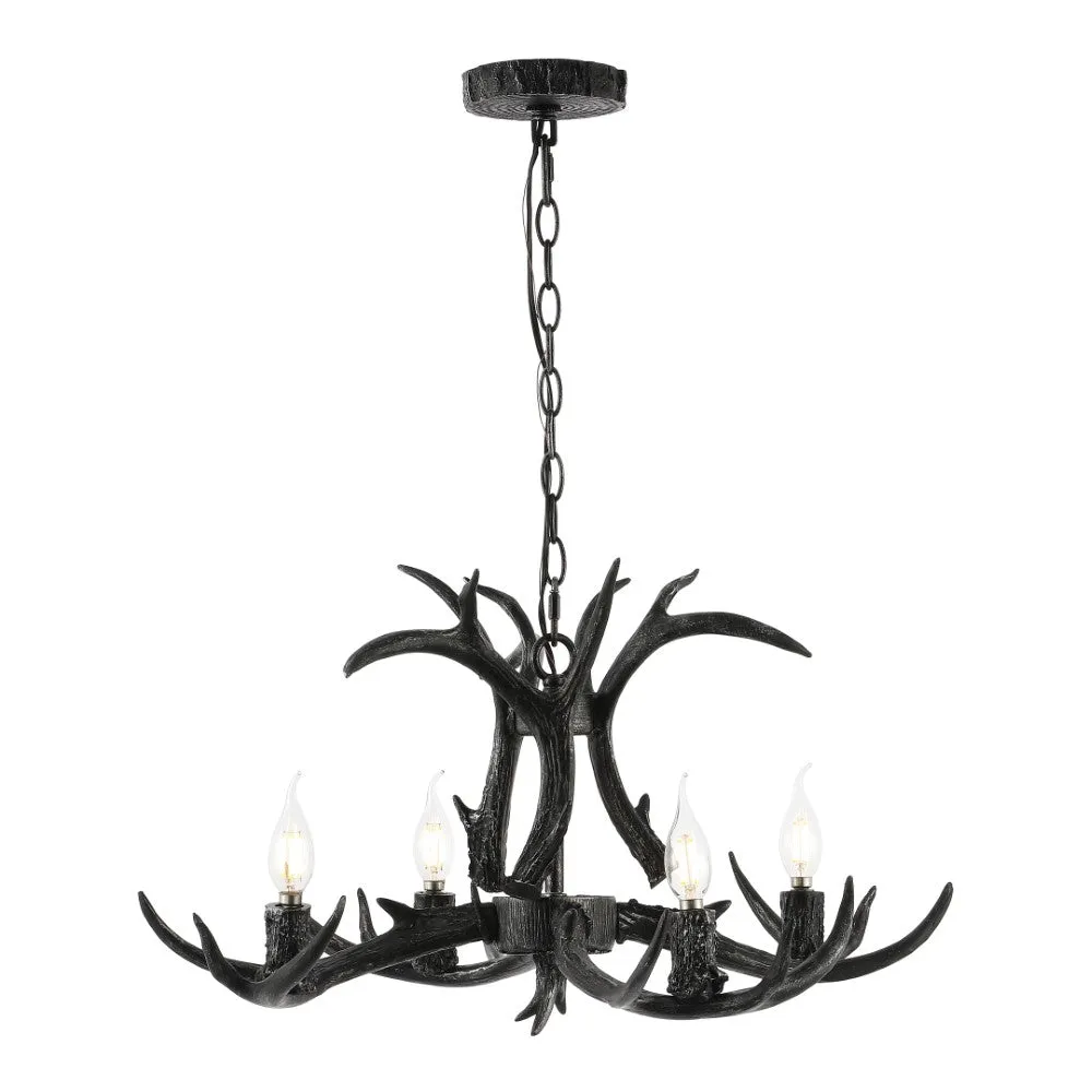 Cindy 30" Adjustable Resin Antler 5-Light LED Chandelier