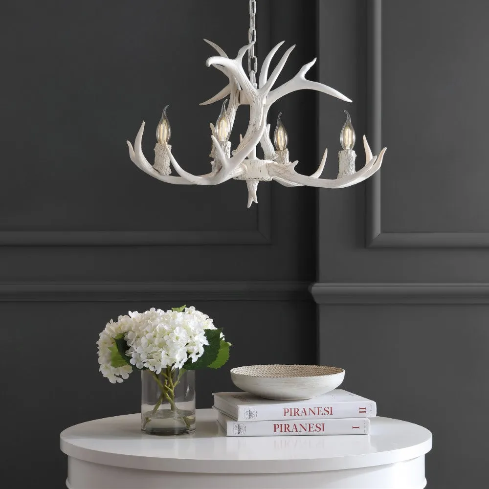 Cindy 30" Adjustable Resin Antler 5-Light LED Chandelier