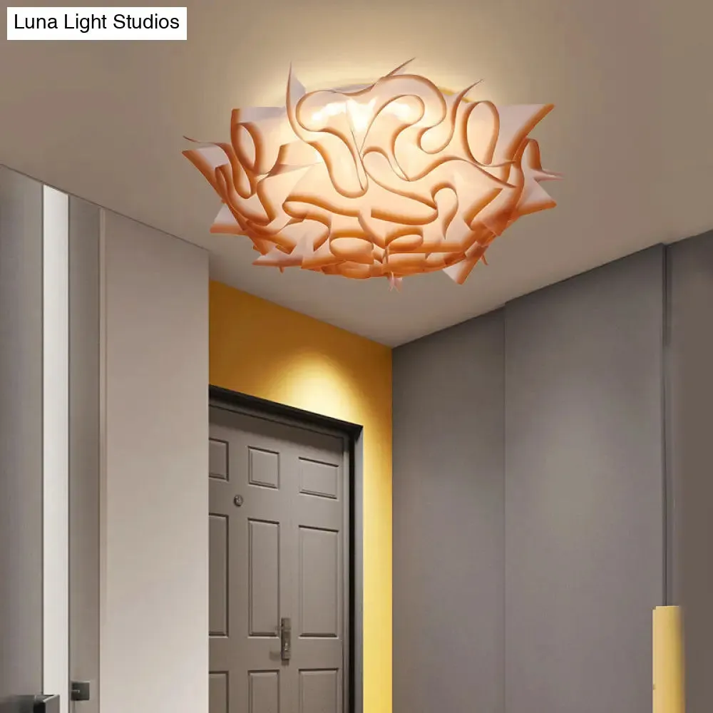 Contemporary Acrylic Flush Ceiling Lamp with LED Light Fixture - Blue/Brown/Orange