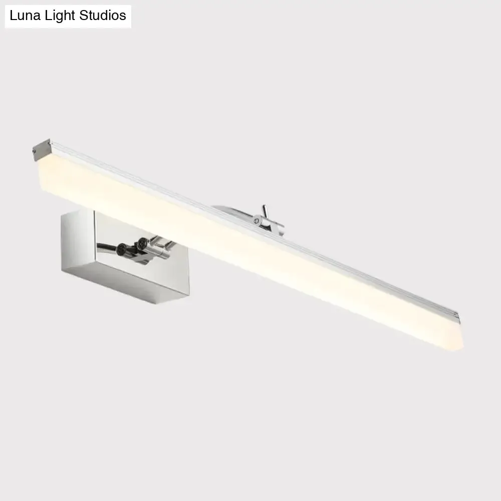 Contemporary Chrome LED Wall Vanity Light - Acrylic Elongated Design with Warm/White Light