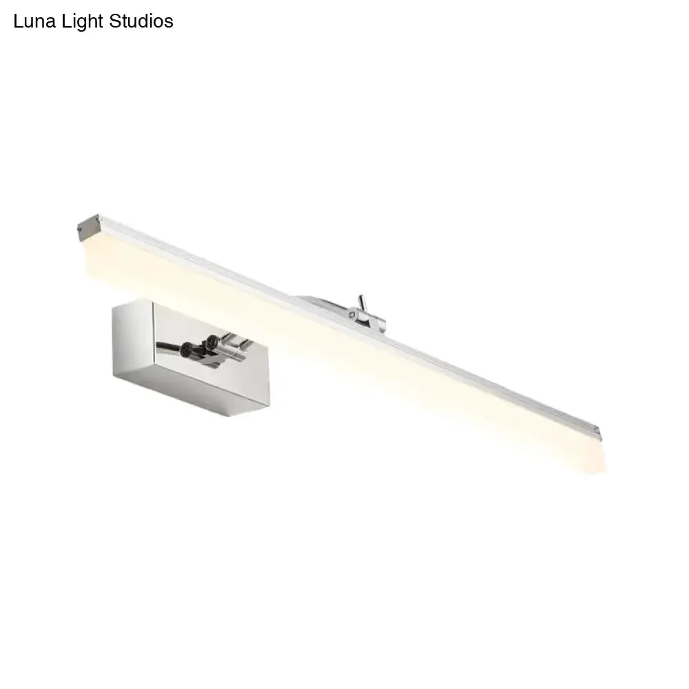 Contemporary Chrome LED Wall Vanity Light - Acrylic Elongated Design with Warm/White Light