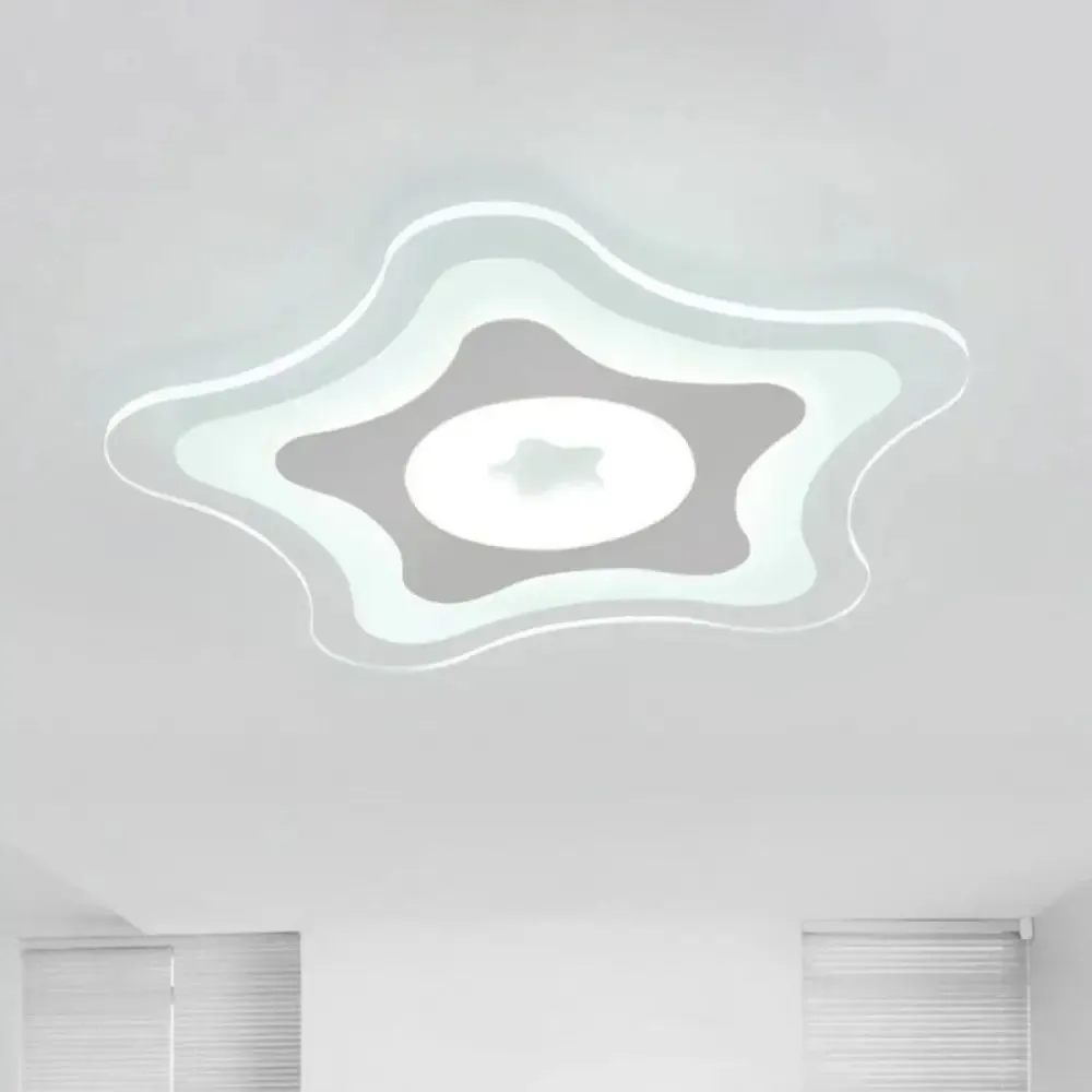 Contemporary Clear Starfish LED Flush Ceiling Light for Kids Bedroom