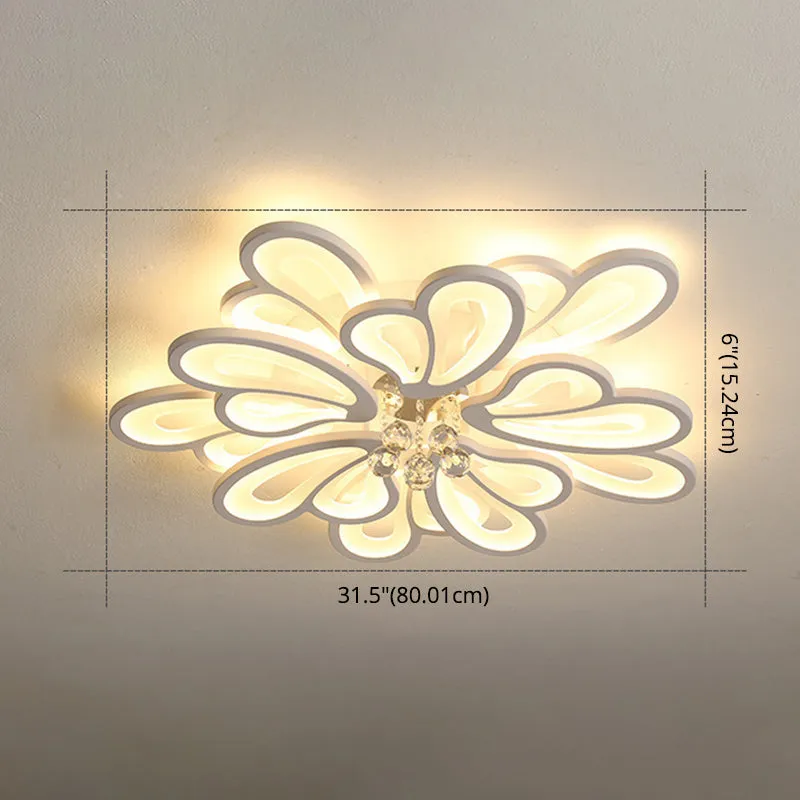 Contemporary Floral Flushmount Ceiling Light for Living Room Décor