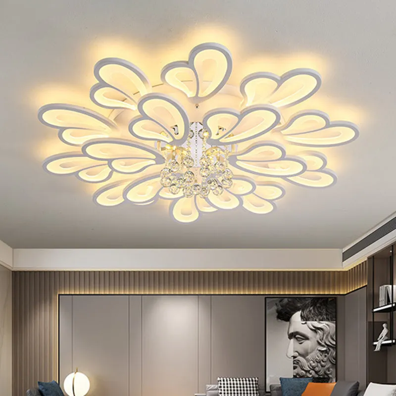 Contemporary Floral Flushmount Ceiling Light for Living Room Décor