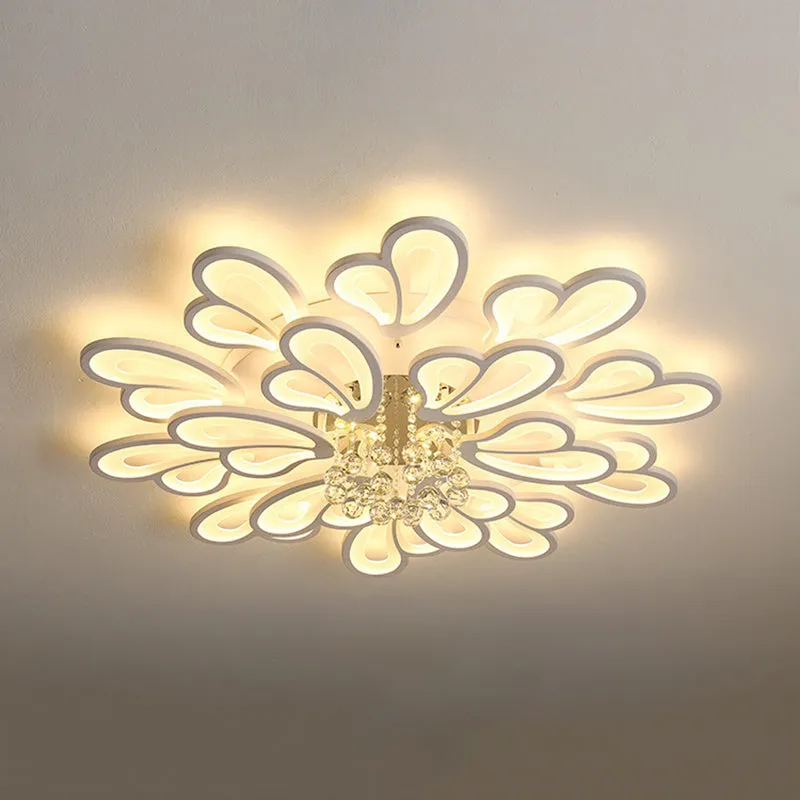 Contemporary Floral Flushmount Ceiling Light for Living Room Décor