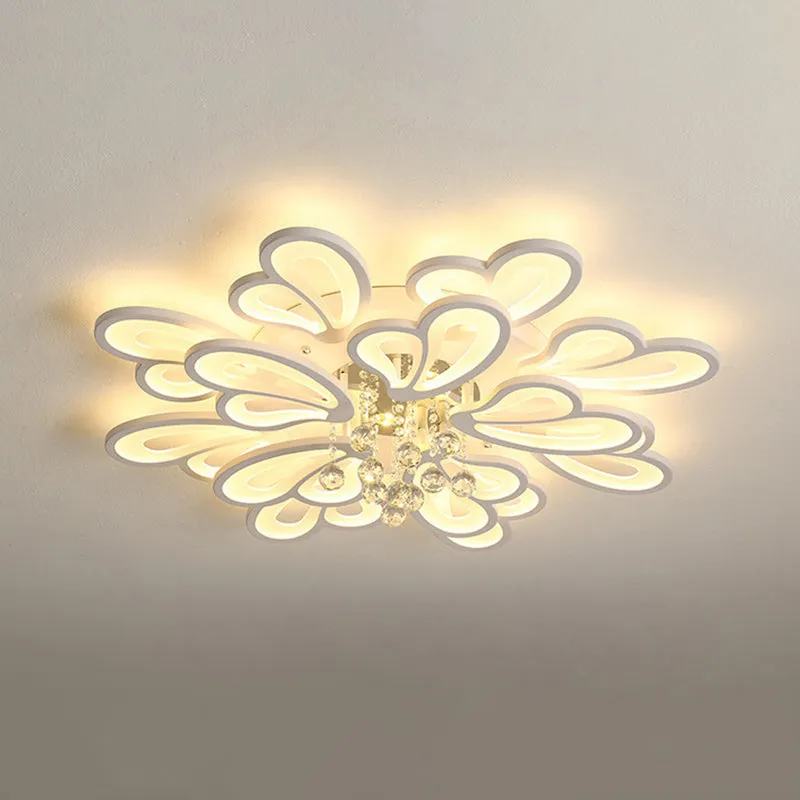 Contemporary Floral Flushmount Ceiling Light for Living Room Décor