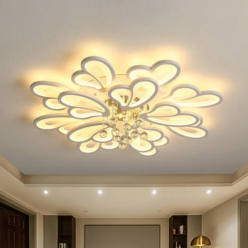 Contemporary Floral Flushmount Ceiling Light for Living Room Décor