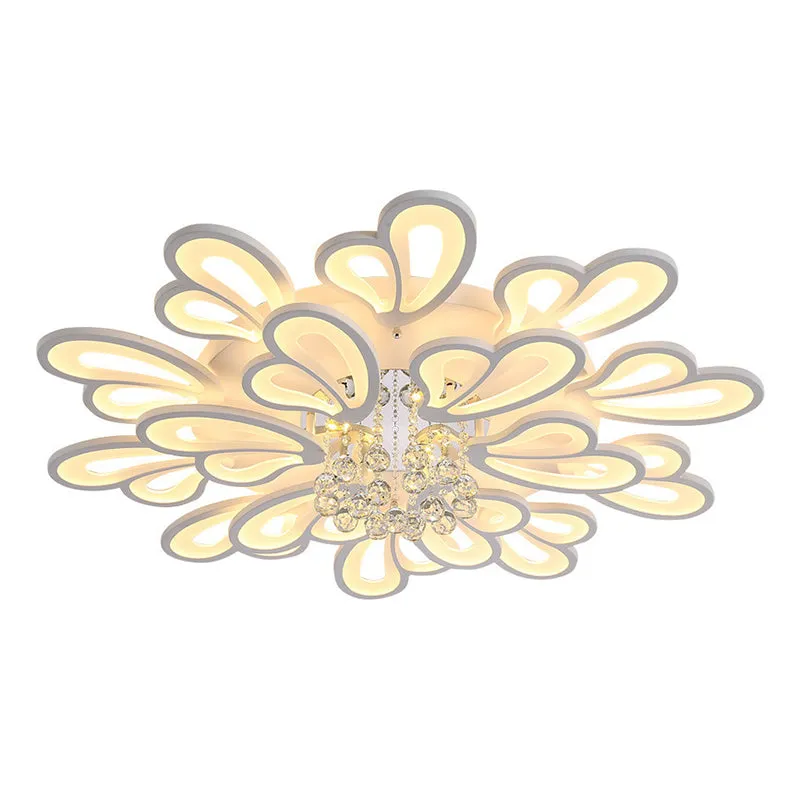 Contemporary Floral Flushmount Ceiling Light for Living Room Décor