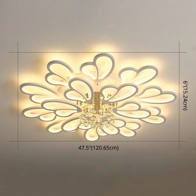 Contemporary Floral Flushmount Ceiling Light for Living Room Décor