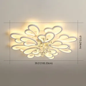 Contemporary Floral Flushmount Ceiling Light for Living Room Décor