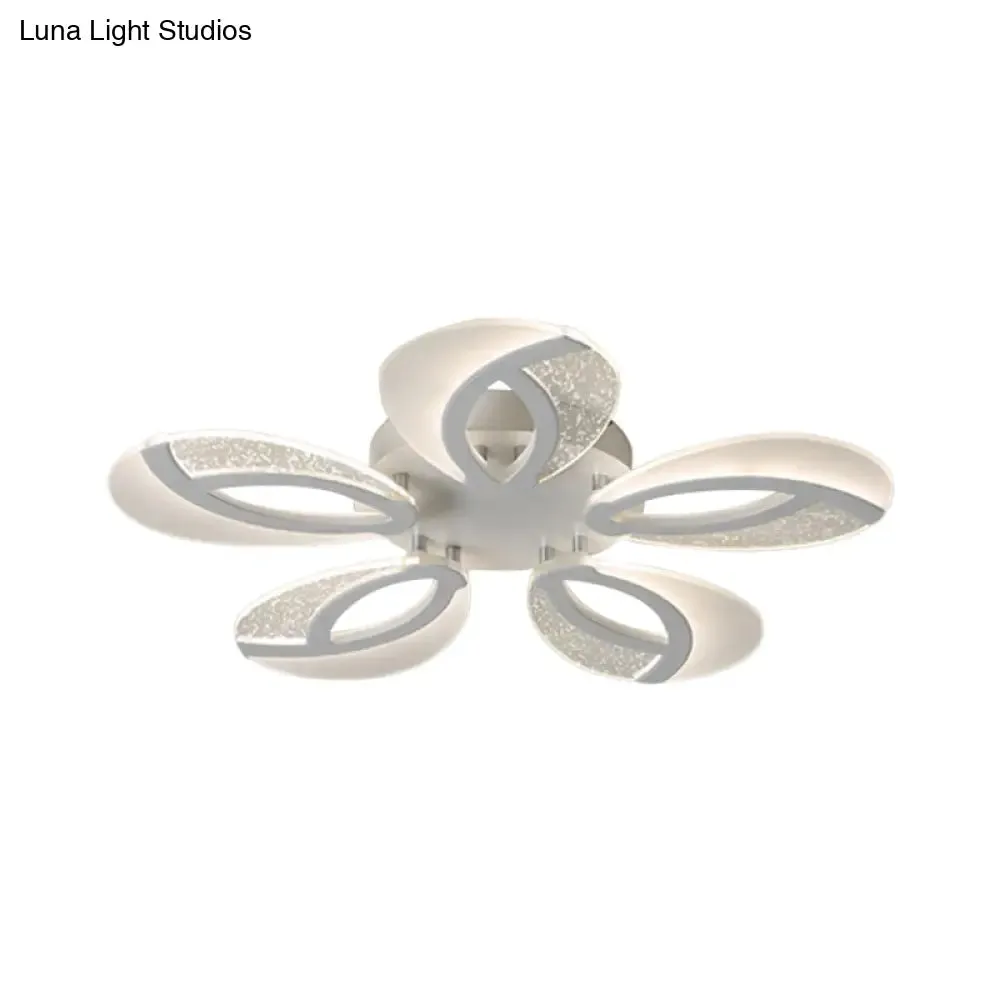 Contemporary Flush Mount Fan Ceiling Light with Adjustable Acrylic Shade in Multiple Light Tones