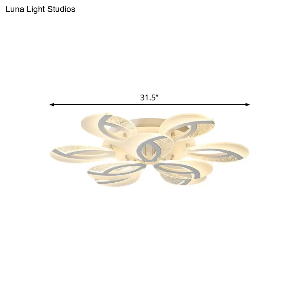 Contemporary Flush Mount Fan Ceiling Light with Adjustable Acrylic Shade in Multiple Light Tones