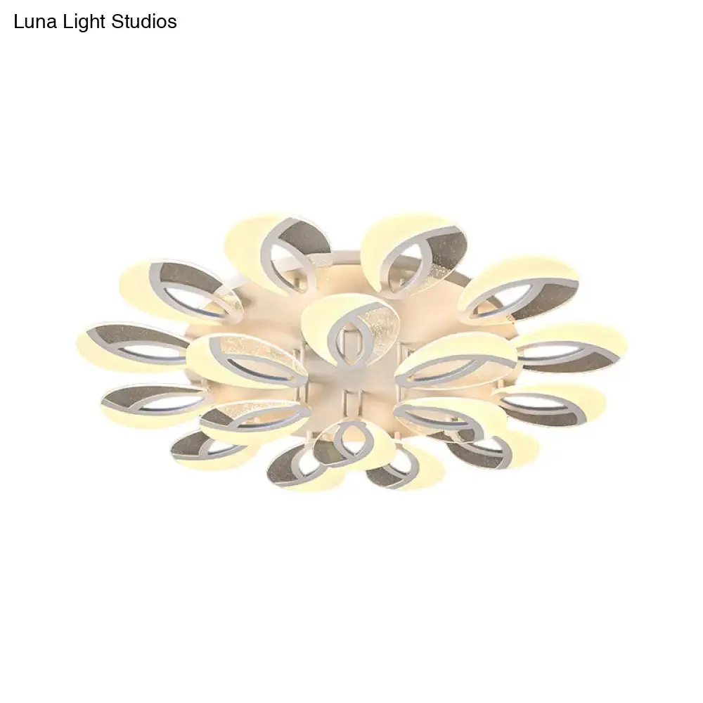 Contemporary Flush Mount Fan Ceiling Light with Adjustable Acrylic Shade in Multiple Light Tones