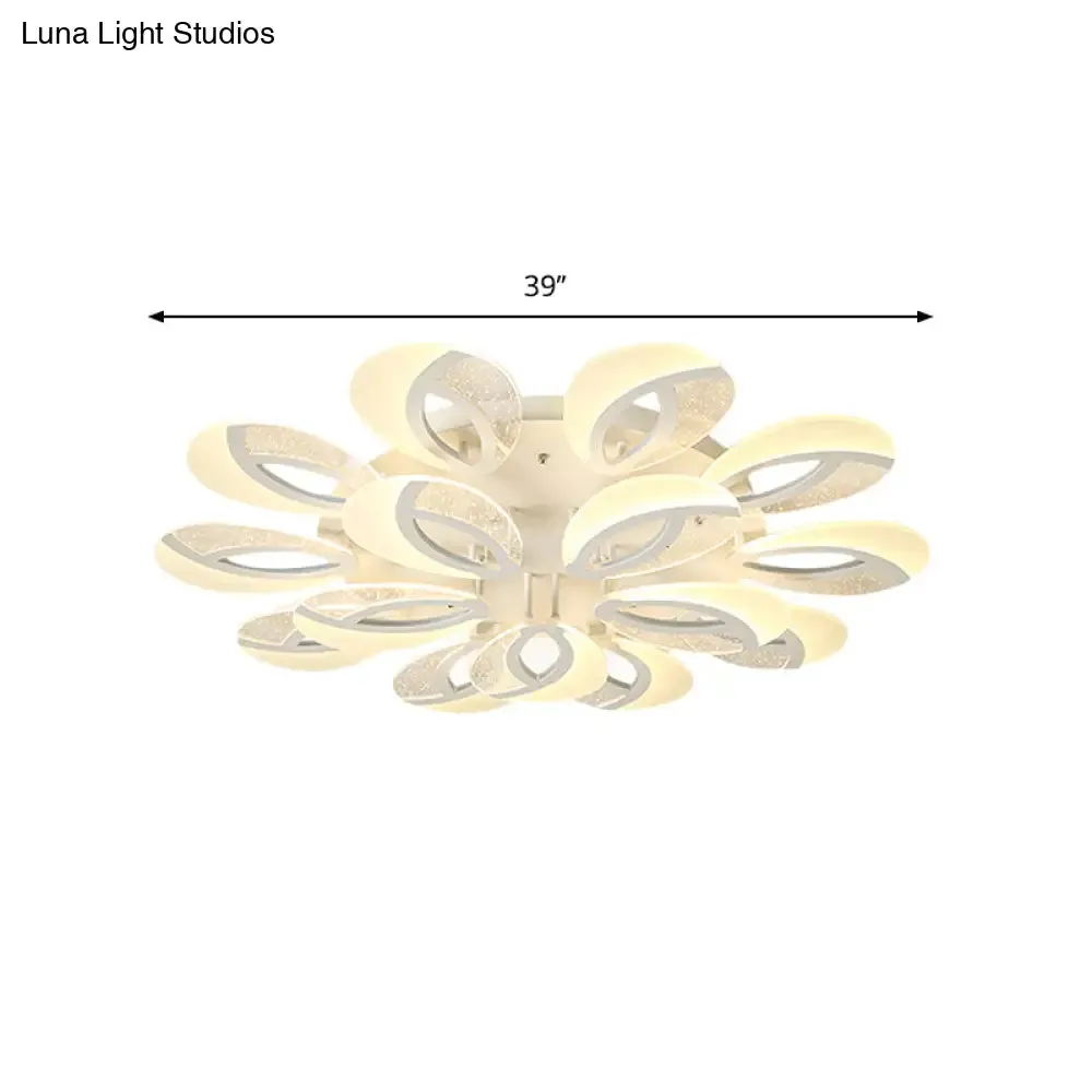 Contemporary Flush Mount Fan Ceiling Light with Adjustable Acrylic Shade in Multiple Light Tones