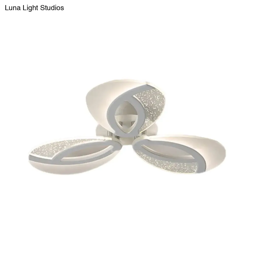 Contemporary Flush Mount Fan Ceiling Light with Adjustable Acrylic Shade in Multiple Light Tones