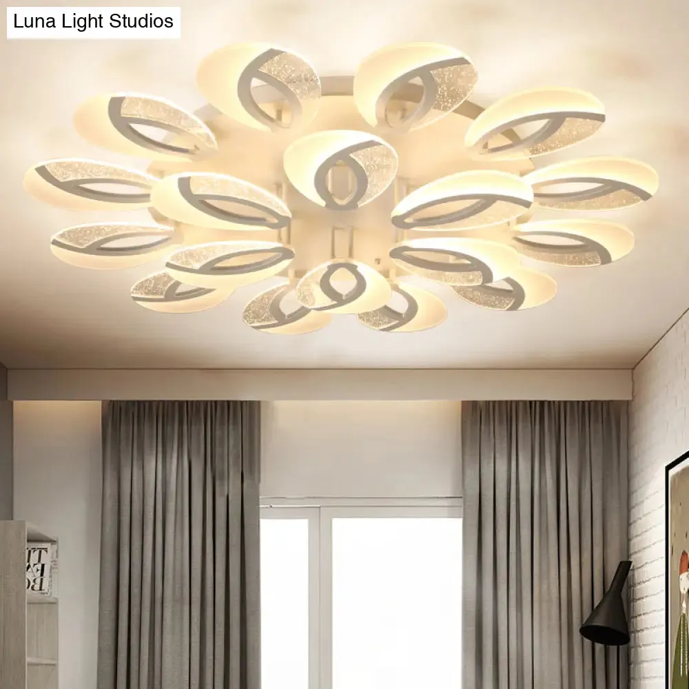 Contemporary Flush Mount Fan Ceiling Light with Adjustable Acrylic Shade in Multiple Light Tones