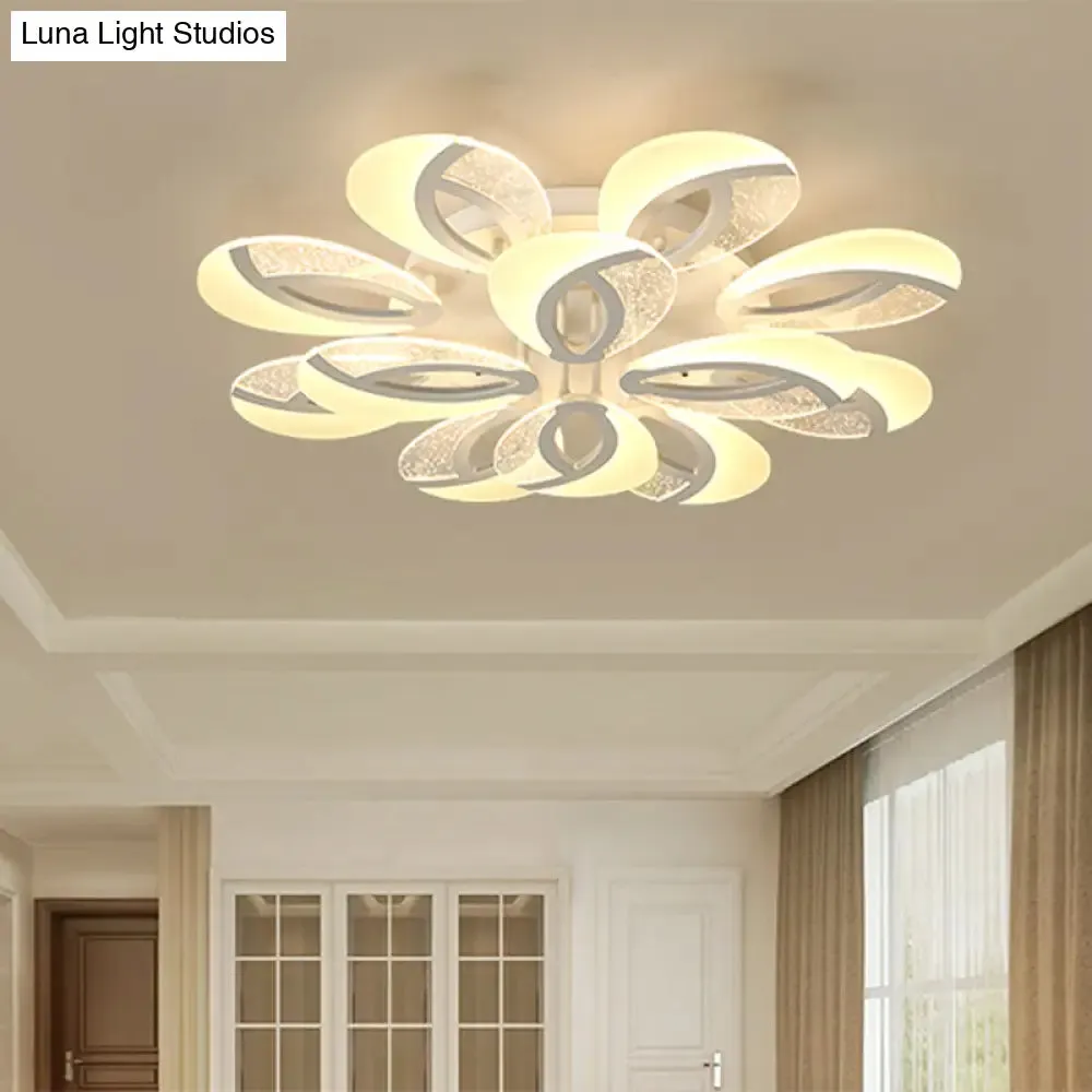 Contemporary Flush Mount Fan Ceiling Light with Adjustable Acrylic Shade in Multiple Light Tones