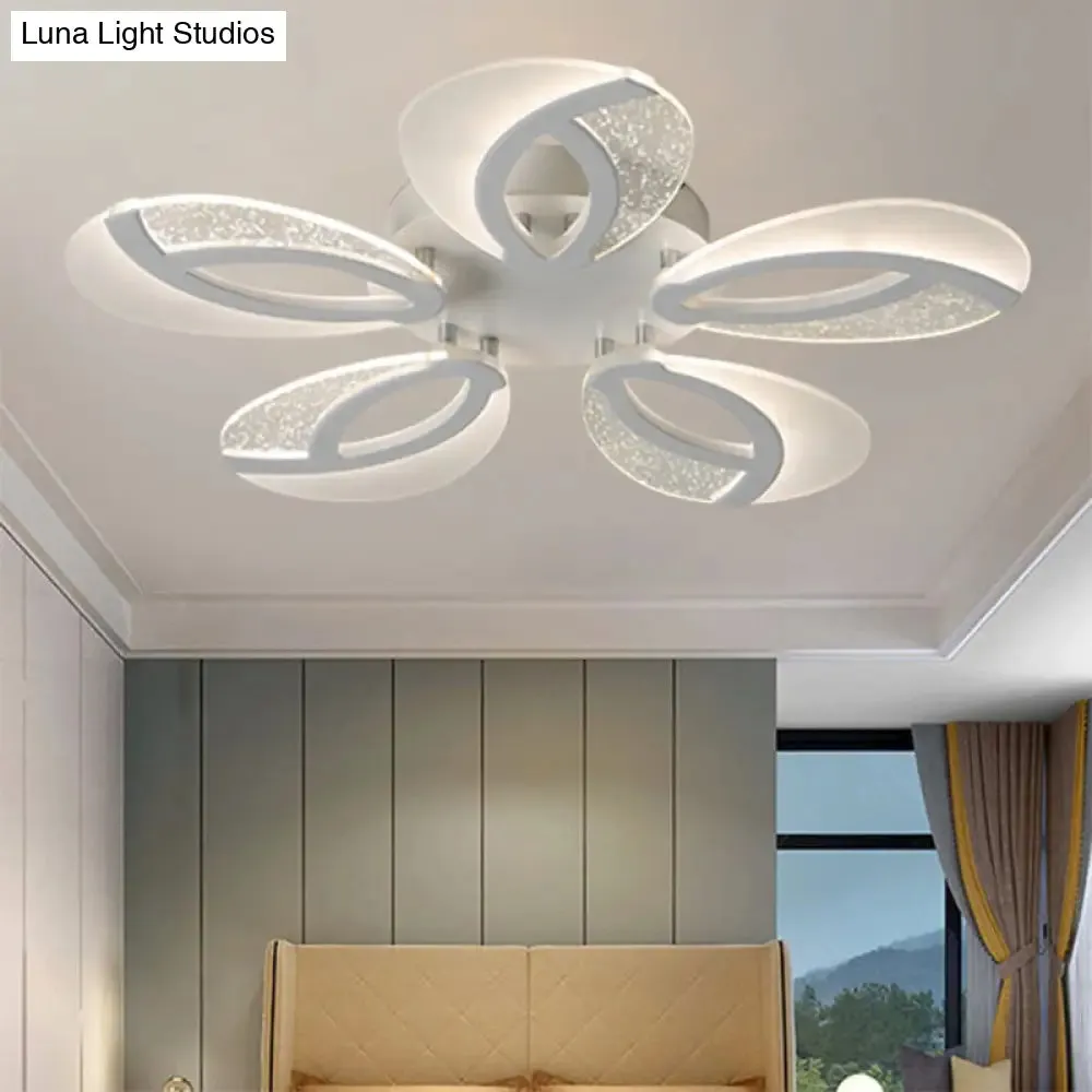 Contemporary Flush Mount Fan Ceiling Light with Adjustable Acrylic Shade in Multiple Light Tones