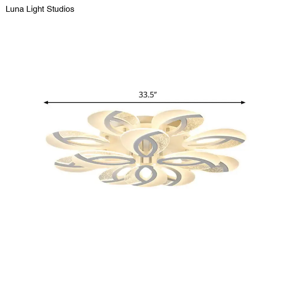 Contemporary Flush Mount Fan Ceiling Light with Adjustable Acrylic Shade in Multiple Light Tones