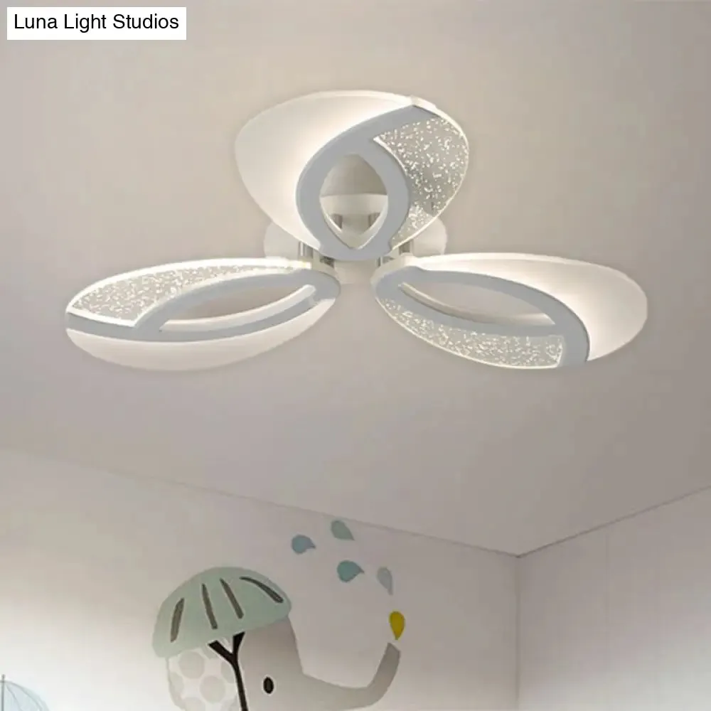 Contemporary Flush Mount Fan Ceiling Light with Adjustable Acrylic Shade in Multiple Light Tones