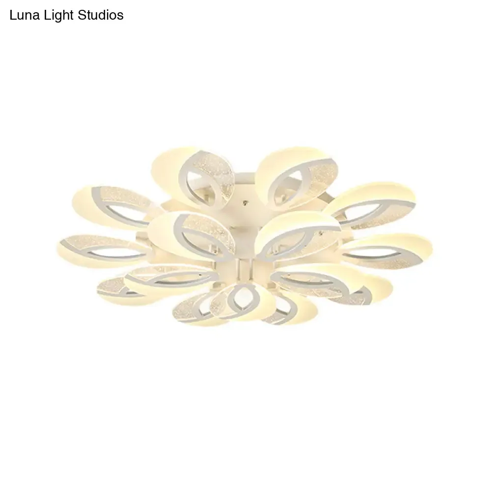 Contemporary Flush Mount Fan Ceiling Light with Adjustable Acrylic Shade in Multiple Light Tones