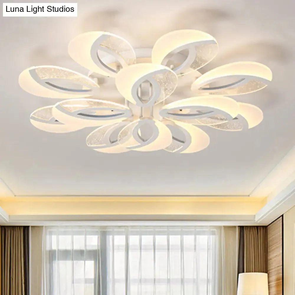 Contemporary Flush Mount Fan Ceiling Light with Adjustable Acrylic Shade in Multiple Light Tones