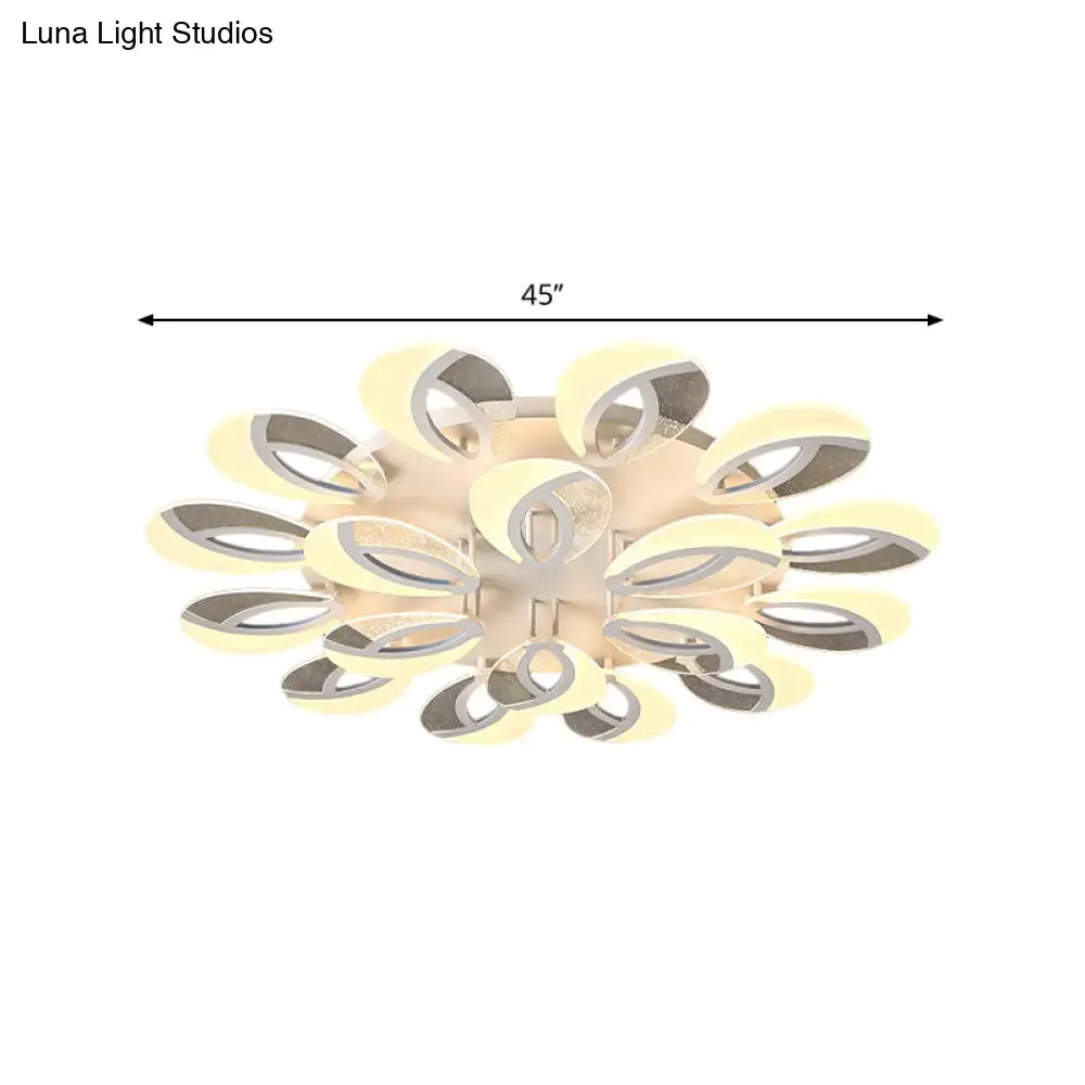 Contemporary Flush Mount Fan Ceiling Light with Adjustable Acrylic Shade in Multiple Light Tones