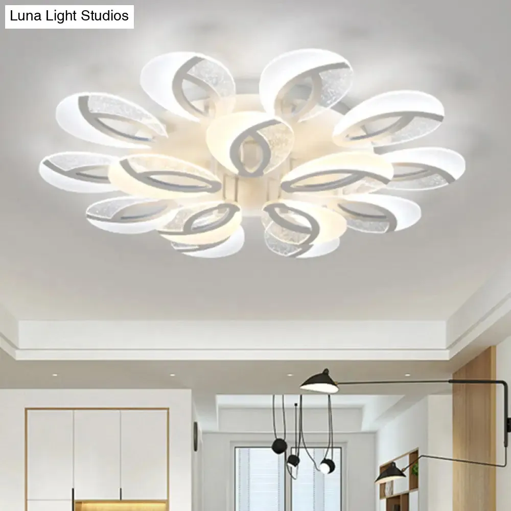 Contemporary Flush Mount Fan Ceiling Light with Adjustable Acrylic Shade in Multiple Light Tones