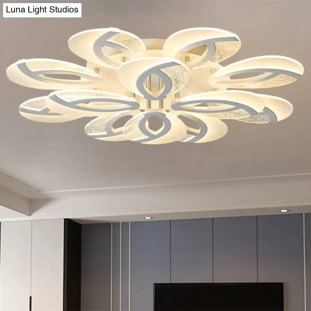 Contemporary Flush Mount Fan Ceiling Light with Adjustable Acrylic Shade in Multiple Light Tones