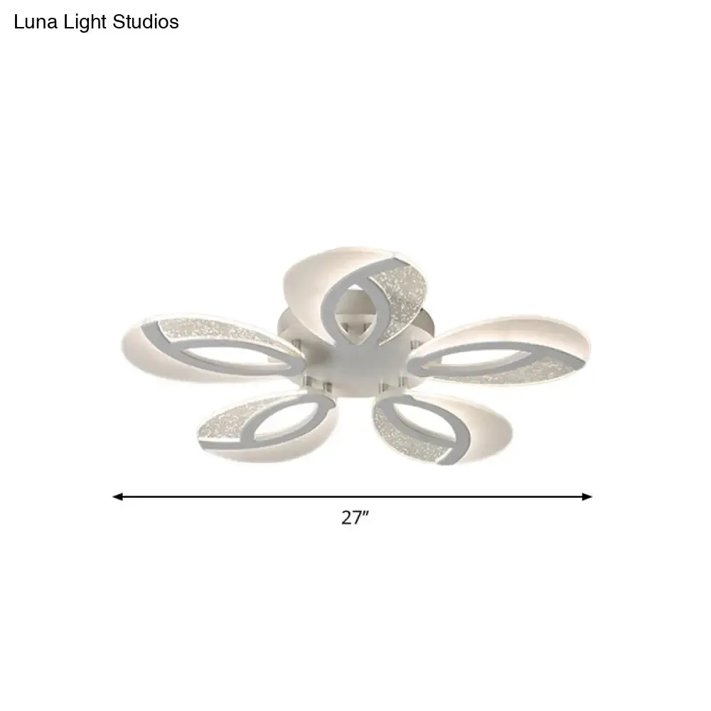 Contemporary Flush Mount Fan Ceiling Light with Adjustable Acrylic Shade in Multiple Light Tones