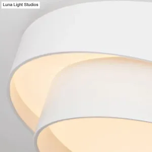 Contemporary LED White Bedroom Ceiling Light - Circular Acrylic Flush Mount