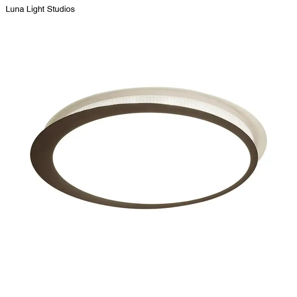 Contemporary Metal LED Ceiling Mount Lamp - Circle Flush Light Fixture with Acrylic Diffuser in White/Warm Light