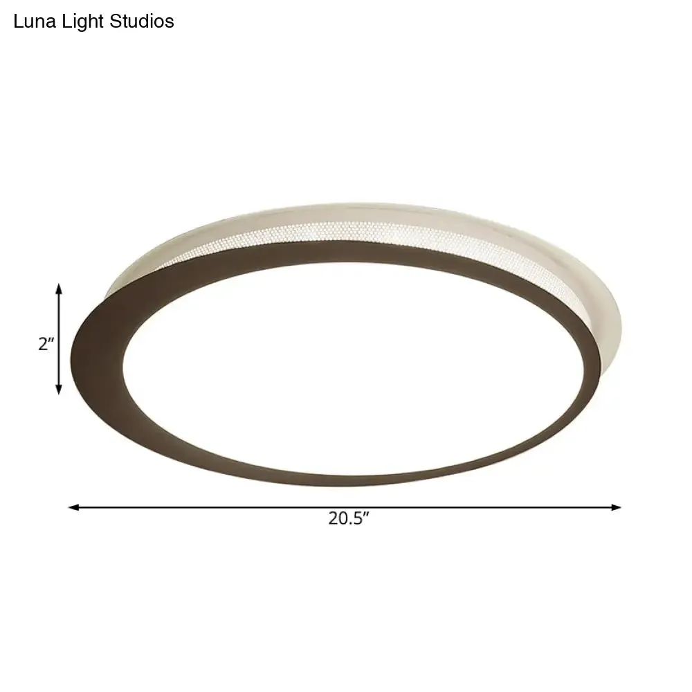 Contemporary Metal LED Ceiling Mount Lamp - Circle Flush Light Fixture with Acrylic Diffuser in White/Warm Light