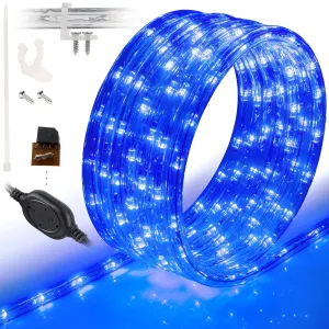 cozy 3312LEDs, 300ft LED Outside Rope Lights, Waterproof Permanent Outdoor ETL Certified Connectable Clear Tube, Christmas Palm Tree Holiday Decorative Landscape Patio Accent Lighting - Blue 10' 10'