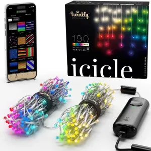 cozy Icicle App-Controlled Smart 190 Multicolor RGB LED Christmas Lights Multicolor   White