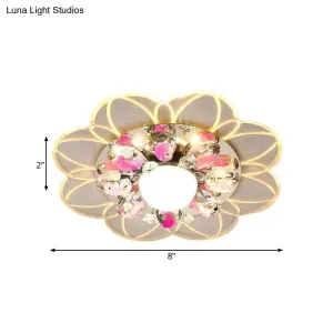 Crystal LED Flush Mount Light with Fish Design in Modern Flower Pattern and Multiple Light Options